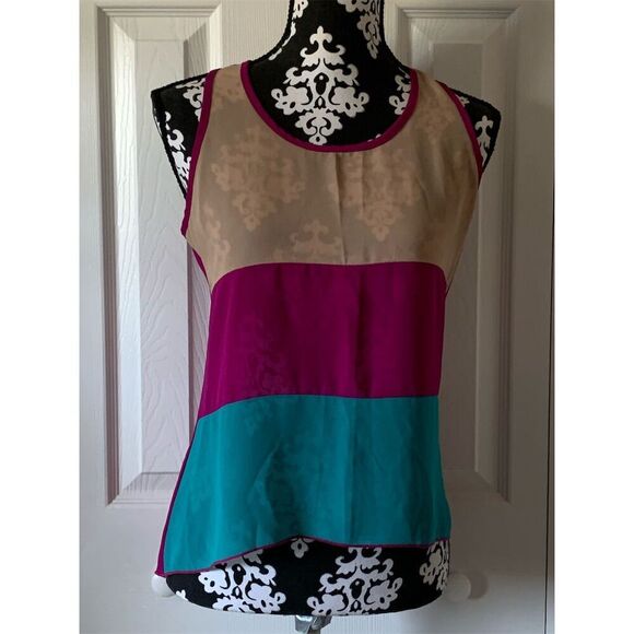 Shasa Women's Sleeveless Colorblock Top Size S Multicolor - Picture 3 of 13